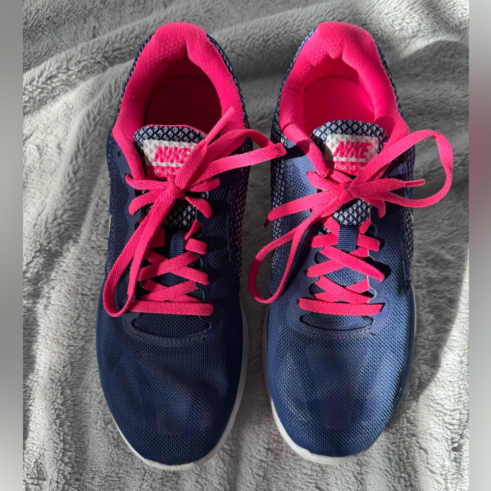 Nike Revolution 3 Blue and Pink Running Shoes Size 8‎